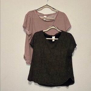 Two pattern H&M shirts, Boxy Short Sleeve T-Shirts